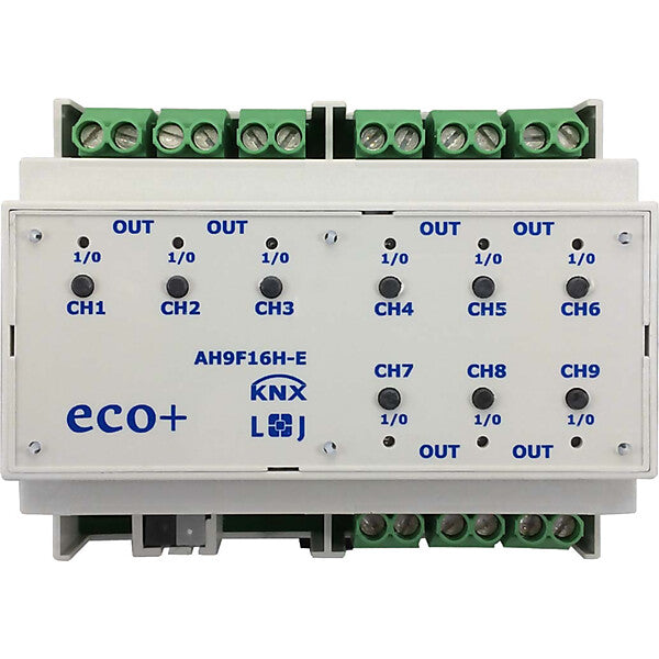 Lingg & Janke KNX Schaltaktor eco+ 9-fach 16A 6TE AH9F16H-E